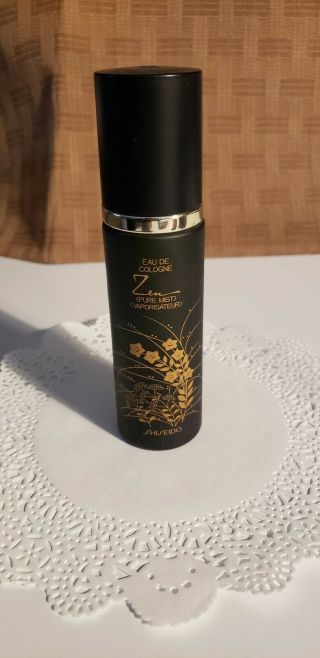 Zen By Shiseido 2.  7oz Eau De Cologne Vintage Pure Mist Only 1/3 Full Blk Botton