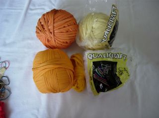 Vintage Qualicraft Nylotex Weaving Cord 1.  5kg Pumpkin Orange,  Lemon & White