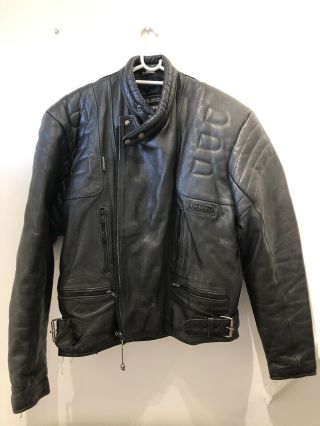 Leather Vintage Black Retro Motorcycle Motorbike Armoured Protection Jacket