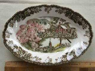 Vintage Johnson Bros The Friendly Village The Well Oval Dish England 3