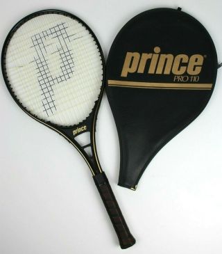 Vintage Prince Graphite Pro Series 110 Tennis Racquet 4 5/8 With Cover