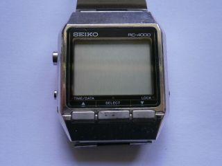 Vintage Gents Lcd Wristwatch Seiko Rc - 4000 Quartz Watch Spares Japan