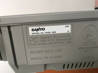 Sanyo VWM - 950 Stereo HiFi VHS Hi - Fi 4 - Head VCR 7