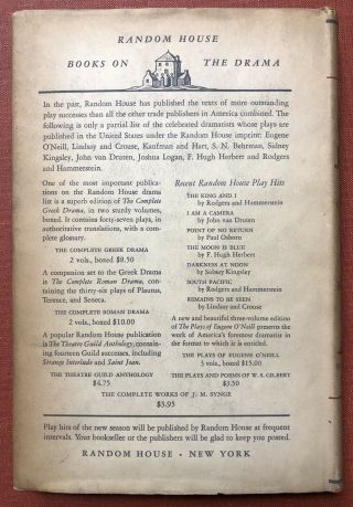 John O ' Hara,  Lorenz Hart / Pal Joey the libretto and lyrics 1st Edition 1952 4