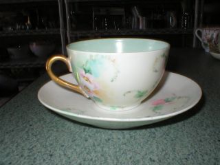 Vintage O&e.  G.  Royal Austria Tea Cup & Saucer Floral Design Hand Painted