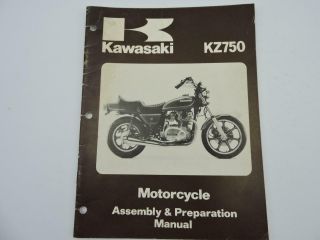 Vintage 1979 Kawasaki Kz750 Motorcycle Assembly & Preparation Manuel Book L6964