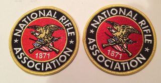 2 - - National Rifle Assoc/ Nra Embroidered Iron On Patches 3 " Round