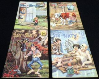 FOUR 1970 Vintage Issues 10 - 13 SEX TO SEXTY Risque ADULT Humor Magazines 2