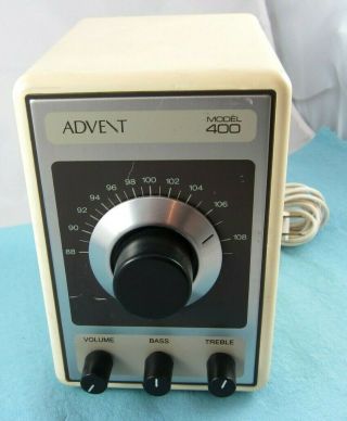 Vintage Advent Model 400 Tabletop Fm Radio Receiver,  Aux -,