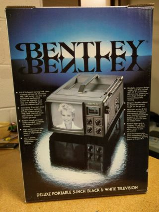 Vintage Bentley 100c Deluxe Portable 5 " Inch Black & White Tv