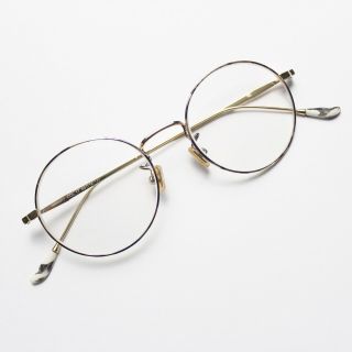 Vintage 70s Gold Tortoise Round Metal Rx Eyeglasses Glasses Frames 49 18 142