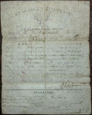 1864 Discharge Document Of Louisiana Soldier In The Civil War Adolph Cantille