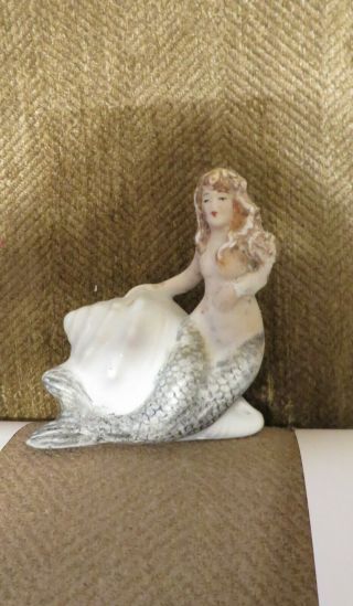 Vintage Bisque Mermaid Figurine,