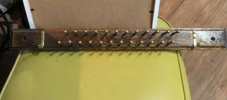 Vintage Wood And Brass Tie Belt Scarf Rack 24 Peg Made In Usa 20 " Long