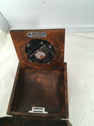 Vintage Chest Mens Jewelry Wood Watches Dresser Top Storage Wallet clock Box 3