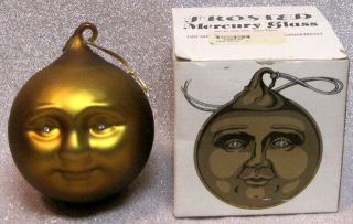 Vintage Department 56 Man In The Moon Large Mercury Glass Ornament Eyes Open Box