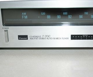 Sansui Classique T - 700 AM/FM Stereo Auto Search Tuner Receiver Silver 3