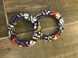 Vintage 70s Style African Boho/ Festival Bangle Bracelets - Set of 2 3