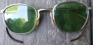 Vintage American Optical Safety Aom Welding Glasses/goggles Green Lens Steampunk