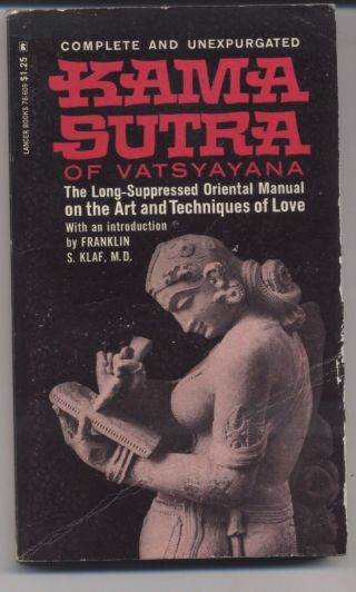 Kama Sutra Of Vatsyayana: Klaf Lancer Books 1968 Oriental Sex Vintage Pb