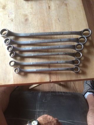 Vintage Craftsman =v= 6pc Sae Double Box End Offset Wrench Set Made In Usa