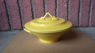 Vintage Homer Laughlin Harlequin Yellow Casserole Dish Covered Serving Bowl