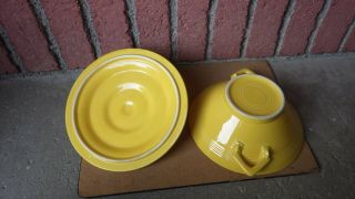 VINTAGE HOMER LAUGHLIN HARLEQUIN YELLOW CASSEROLE DISH COVERED SERVING BOWL 5