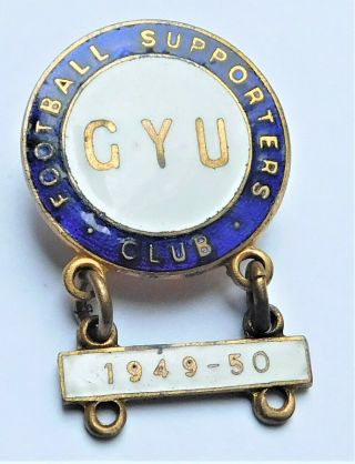 No Reserv Enamel Great Yarmouth United 1949 - 50 Football Supporters Badge Vintage