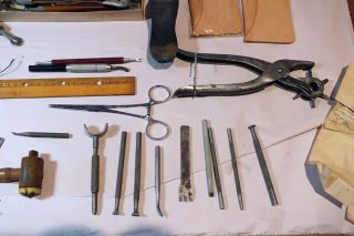 Vintage Leather Tooling Kit Punch Needle Myers My Buddy Tool Box 6