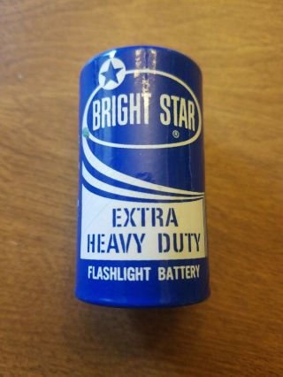 Vintage D Cell Battery - Bright Star - Blue,  Extra Heavy Duty Clifton N.  J.