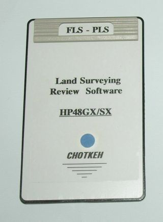 Chotkeh Land Surveying Review Softwear Card For Hp 48gx Or Sx Calculator