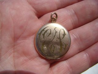 Vintage Rolled Gold Photo Locket With Photo And Hair