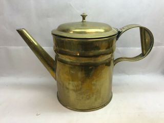 Vintage Brass Watering Can With Lid