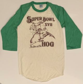 Vintage 1983 Superbowl Xvii Washington Redskins Hogs T Shirt Sz M 1980s Tee Nfl
