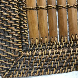 Vintage Wicker Rattan Wall Hanging Fruit Basket Square Round Shape Home Decor 5