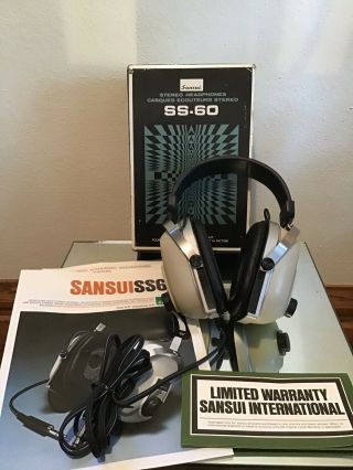 Sansui Stero Headphones Model Ss - 60