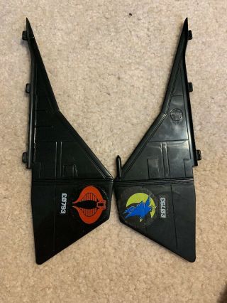 Vintage Left & Right Rear Stabilizer Fins For The Cobra Night Raven Gi Joe 1986