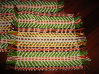 Vintage Knit Retro Crochete Green Orange Yellow 70 