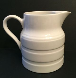 Vintage Lord Nelson Pottery Pitcher White Rings 5 - 79 England 5.  5 " Tall