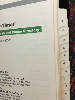 Vtg 90s Day - Timer Junior Size Deluxe Address Phone Directory Brocade Spiral 5