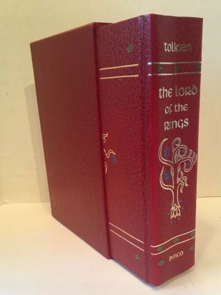 Lord Of The Rings Collector’s Edition Red Leather Book Map Jrr Tolkien Hmco 1987