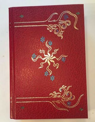 Lord Of The Rings Collector’s Edition Red Leather Book Map JRR Tolkien HMCO 1987 2
