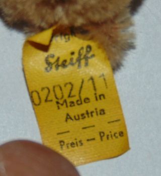Vintage STEIFF Miniature MOHAIR Teddy Bear 0202/11 Austria 2