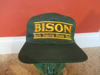 Vtg North Dakota State University Bisons Ndsu The Game Bar Snapback Green Hat