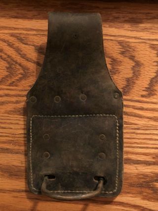 Vintage Leather Hammer Holder For Belt - Metal Loop Fast