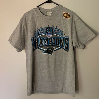 Vtg Carolina Panthers 2003 Nfc Conference Champion T - Shirt Medium Lee Vintage