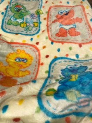 Vtg Sesame Street Babies Fleece Baby Blanket No Damage Plush Style
