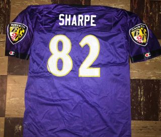 Shannon Sharpe Vtg 2000 Batimore Ravens Football Champion Jersey Sz 40/46 Large