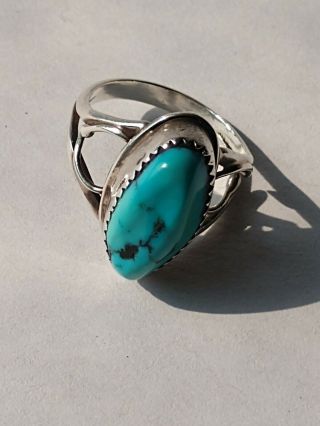 Vintage Navajo Sterling Turquoise Ring Size 7 Indian Jewelry