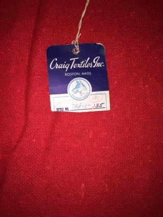 Vintage Craig Textiles 90/10 Wool Cashmere Red Tweed Suiting Fabric 60 " W 2,  Yds
